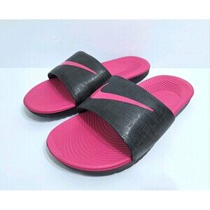 Nike Kawa Slide Sandals Slides Black Pink Girls Size 6Y Beach Pool